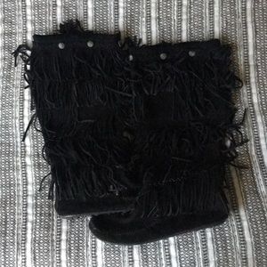 Minentonka fringe moccasin boots - Black